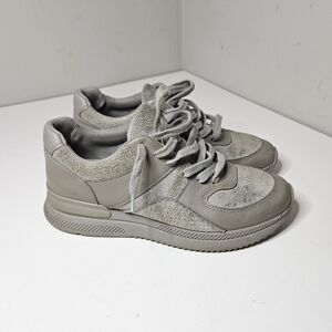 O By Everlane The Tread Trainer Gray Suede Lace Up Sneakers Women's 9